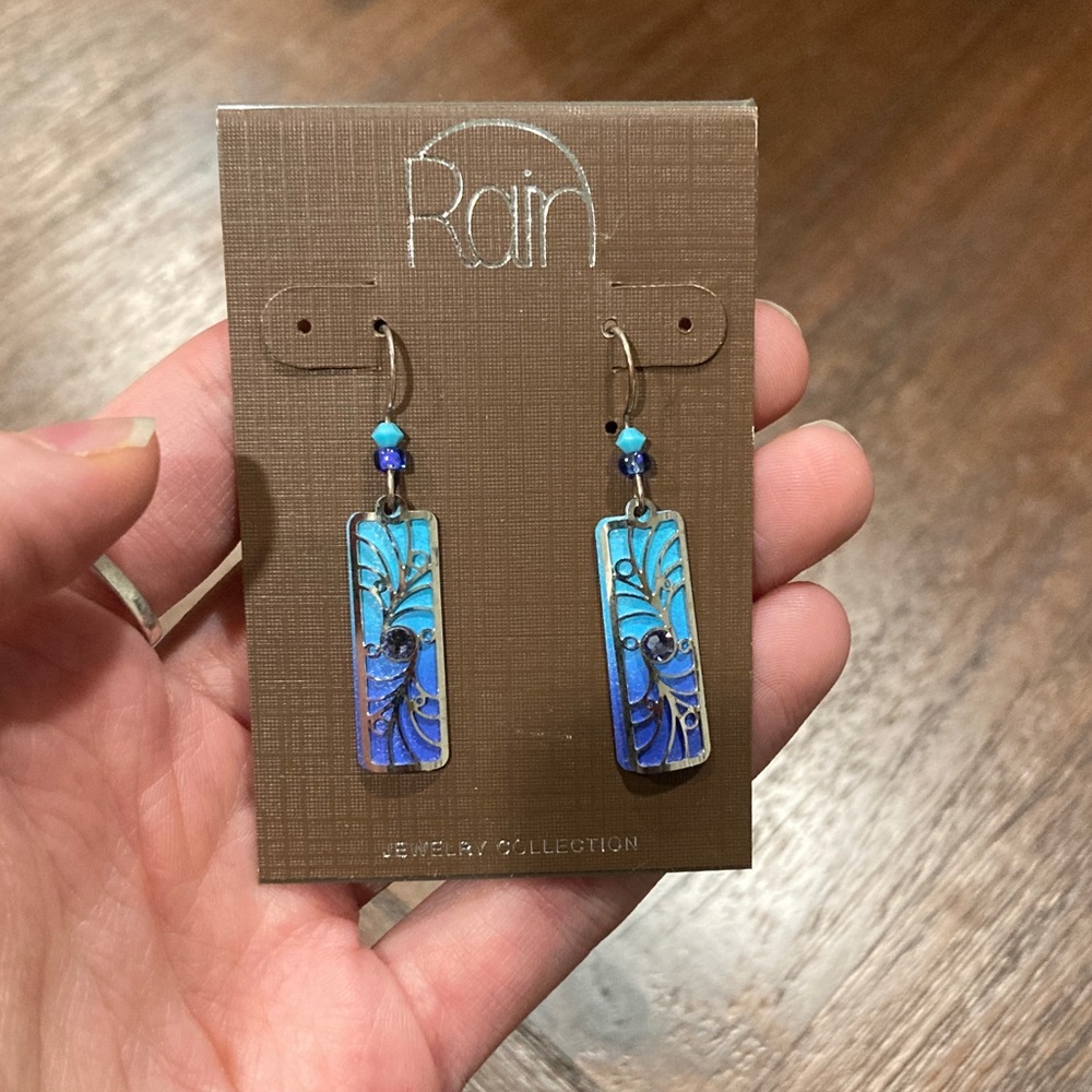 RAIN Blue and Purple Earrings